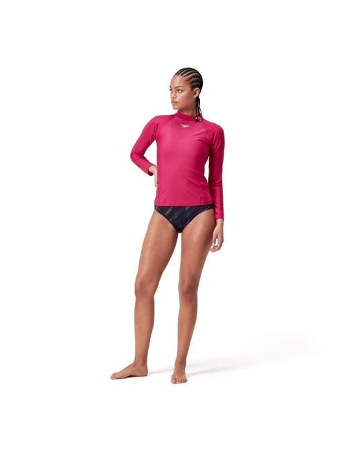 Speedo Pink Ess Ls Sp Top
