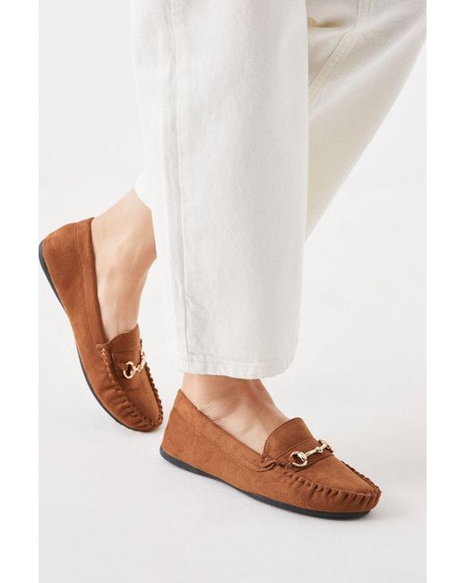 Good for the Sole White Wide Fit Nina Comfort Snaffle Detail Loafers