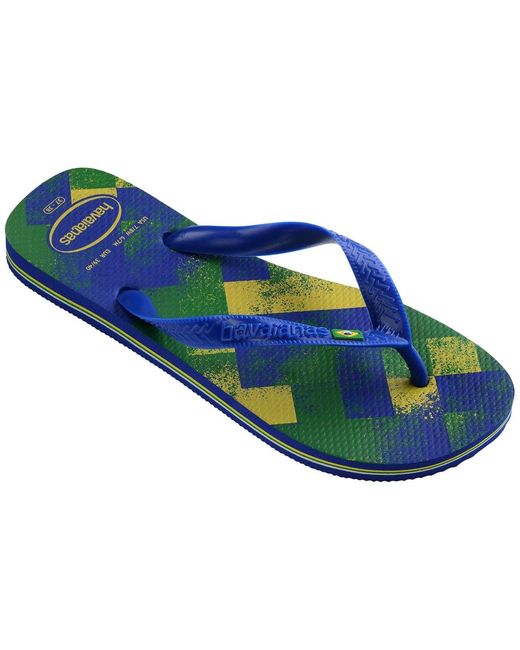 Havaianas Blue Brasil Graphic Print Flip Flop Sandals