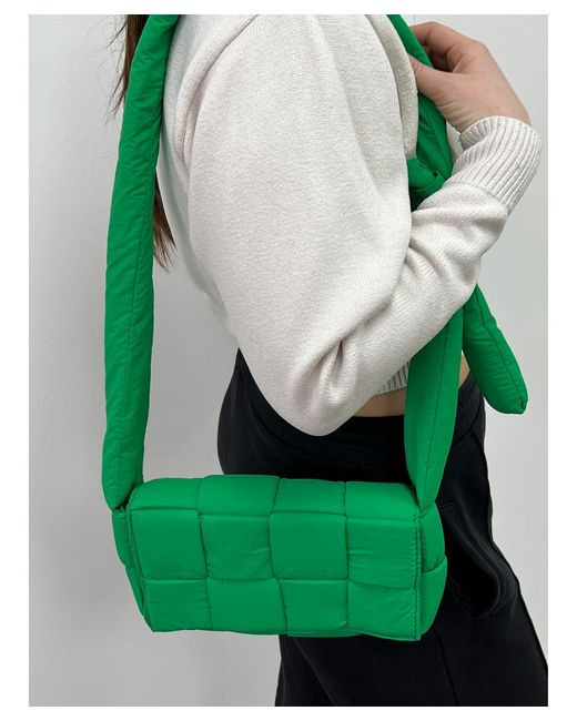 SVNX Green Soft Woven Pillow Shoulder Bag