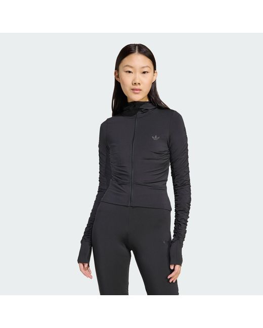 Adidas Originals Black Ruched Track Top
