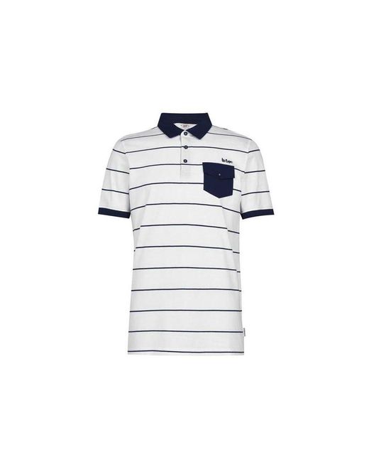 Lee Cooper White Striped Polo Shirt for men