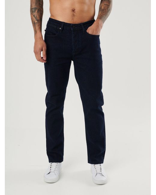 Luke 1977 Blue Freddys Straight Leg Dark Raw Jeans Denim for men
