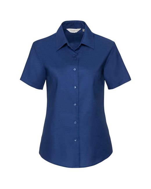 Russell Blue Collection /Ladies Oxford Short-Sleeved Shirt (Bright Royal)