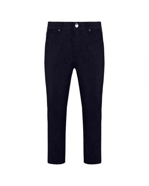 Armani Blue Emporio J31 Regular Fit Trousers Cotton for men