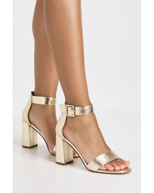 Boohoo Natural Wide Fit Buckle Detail 2 Part Block Heels