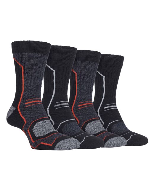 Storm Bloc Blue 4 Pack Cushion Lightweight Hiking Boot Socks For Warm Weather for men