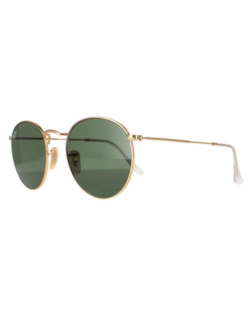 Ray-Ban Green Round Arista G-15 Metal Sunglasses Flat Lenses 3447N for men