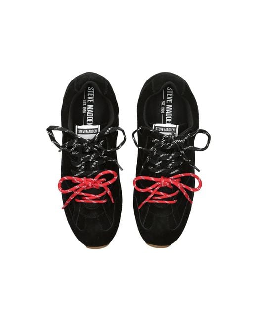 Steve Madden Black Leather Midas Sneakers for men
