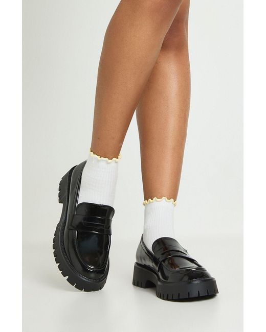 Boohoo Black Plain Chunky Loafers