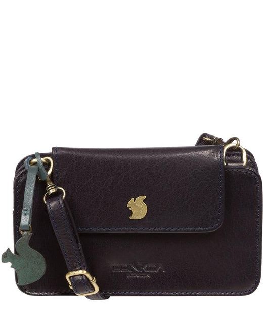 Conkca Black 'Little Wonder' Leather Cross Body Clutch Bag