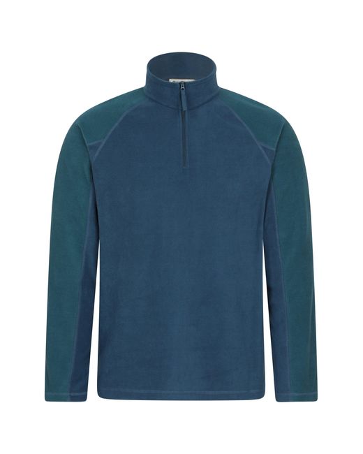 Mountain Warehouse Blue 'Ashbourne' Fleece Jacket Half Zip Mid Layer Sweater for men