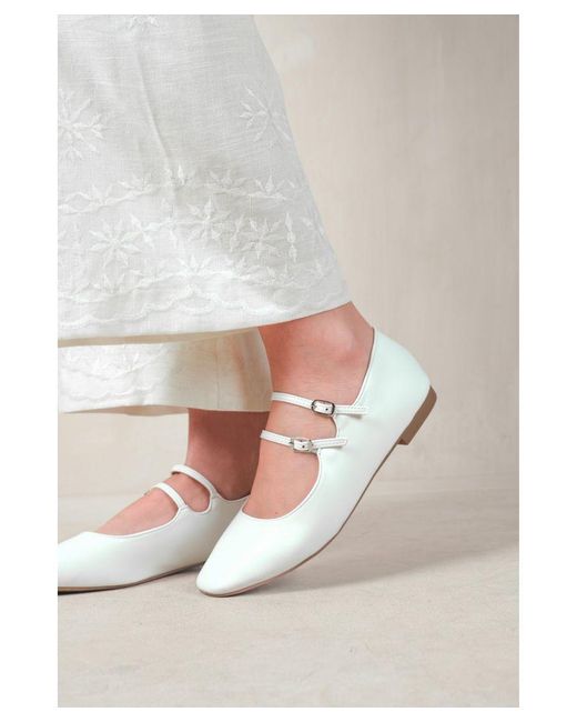 Where's That From White 'Detox' Strappy Ballerina Flats