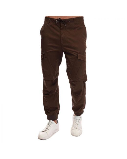 Armani Exchange Brown Cargo Military Pockets Trousers for men