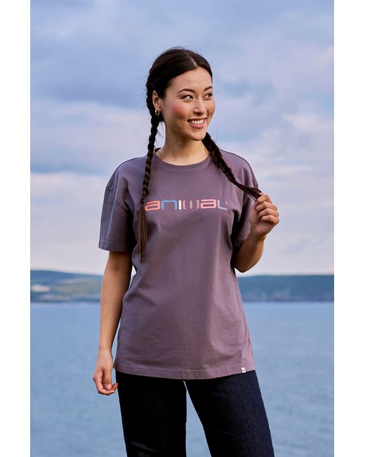 Mountain Warehouse Purple 'Leena' Boxy T-Shirt Cotton Breathable Summer Tee