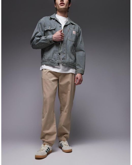 Topman Gray Essential Baggy Washed Trousers for men