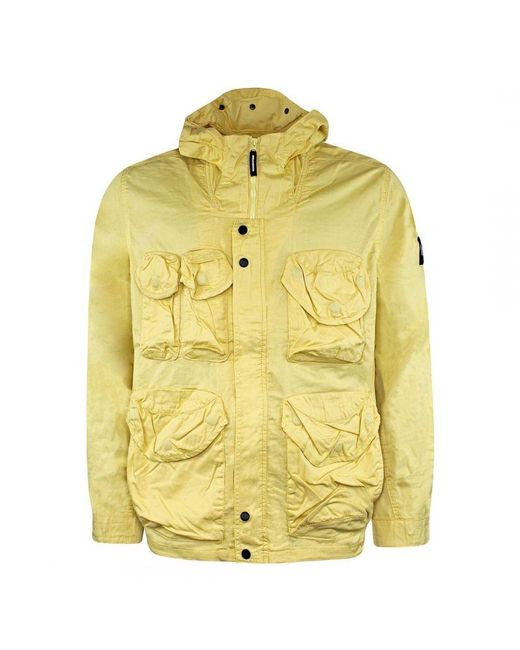 Weekend Offender Yellow Zip Up Butter Milk Cotoca Jacket Jkss2207 Buttermilk Cotton for men