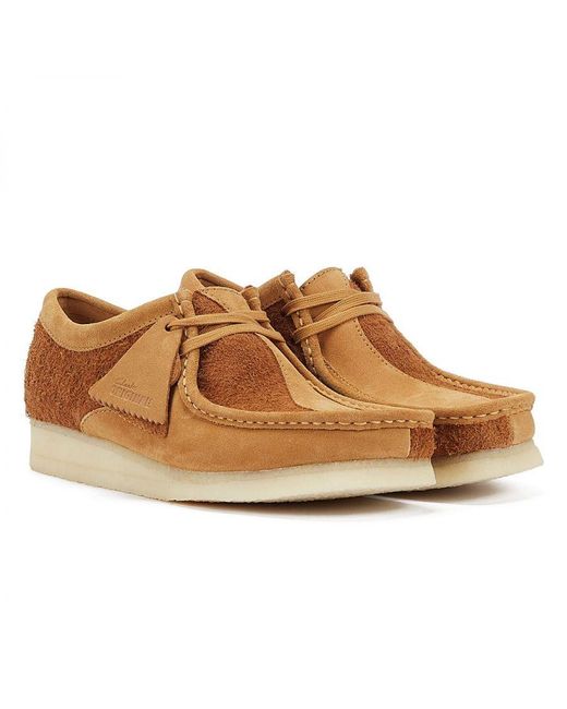 Clarks Brown Wallabee Tan Leather Shoes for men