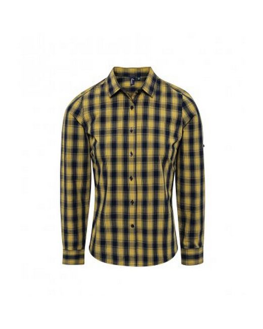 PREMIER Green Ladies Mulligan Check Long Sleeve Shirt Cotton