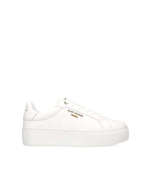 Kurt Geiger White Leather Kgl Greenwich Cupsole Sneakers Leather