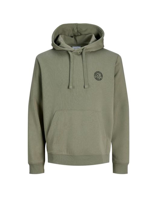 Jack & Jones Green Pullover Hoodie Kangaroo Pocket for men