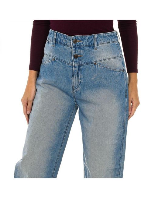 Armani Blue Long Worn Effect Denim Pants 6Y5J14-5Dwqz