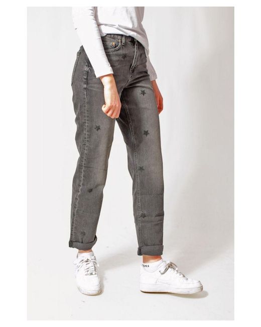 Marks & Spencer Gray Boyfriend Star Ankle Grazer Jeans