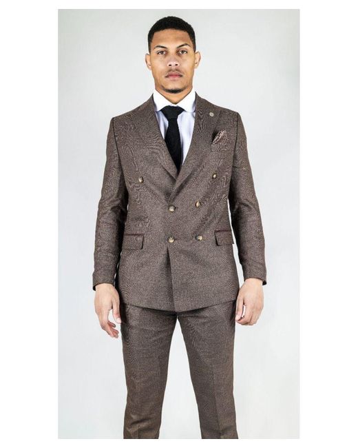 TruClothing Gray Classic Double Breasted 2-Piece Suit Wool for men