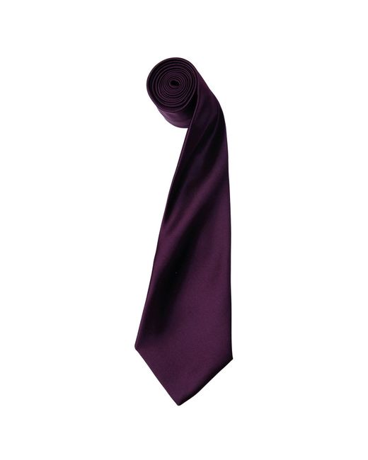 PREMIER Purple Adult Colours Satin Tie (Aubergine)