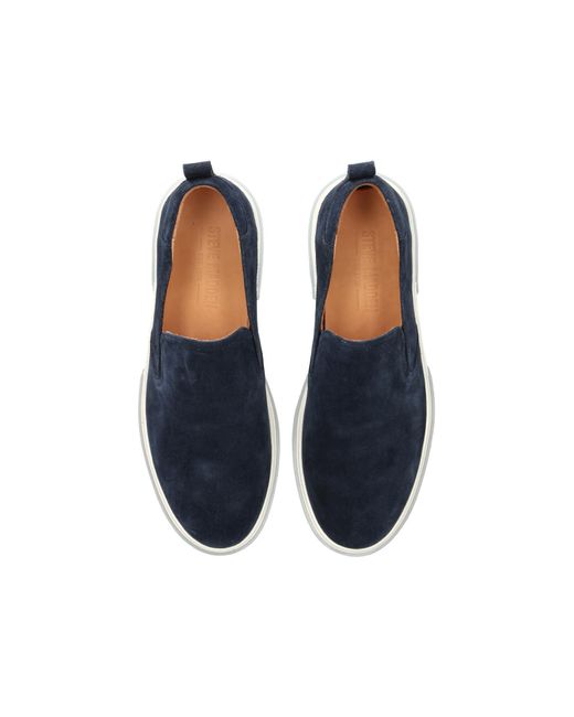 Steve Madden Blue Leather Lansten Sneakers for men
