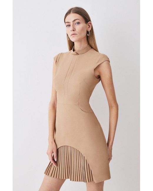 Karen Millen Natural Petite Military Tailored Mini Dress