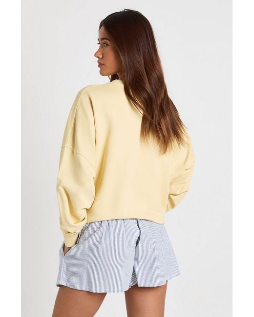 Boohoo Blue Stripe Seersucker Elasticated Waist Shorts