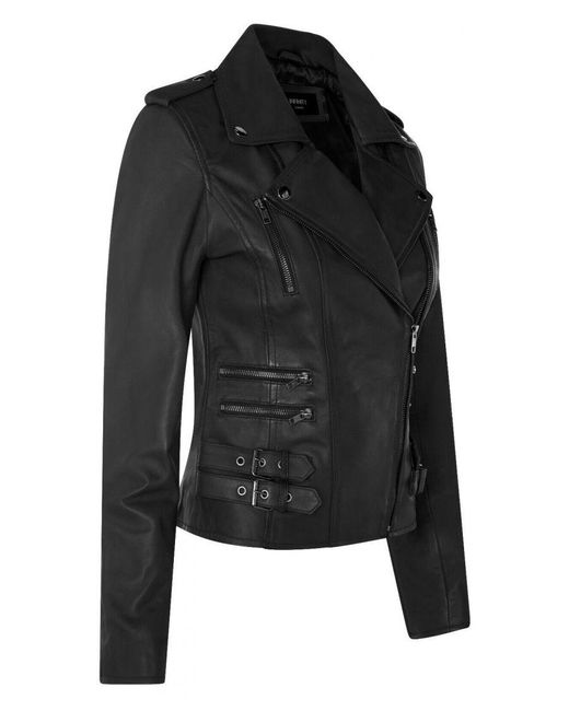 Infinity Leather Black Brando Biker Jacket-Loddon