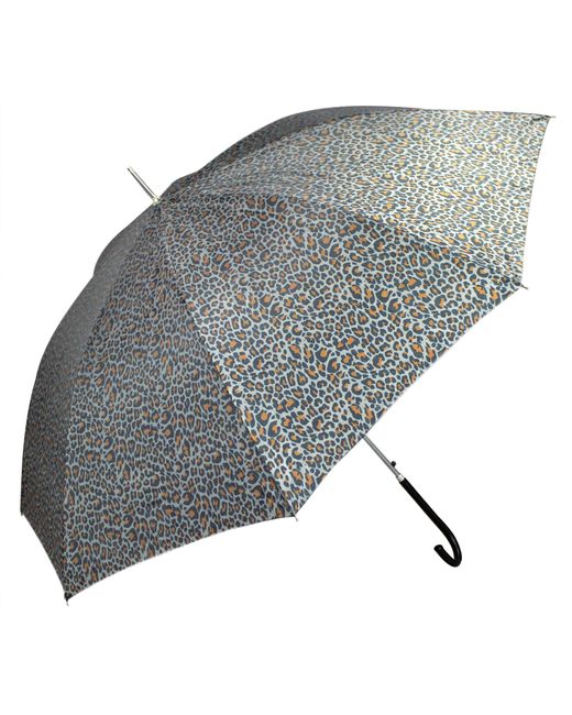 Wynsors Gray Walking Umbrella Touch Fastening Leopard Print