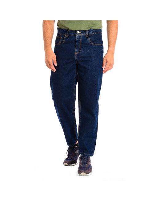 La Martina Blue Long Trousers With Straight Cut Hems And Belt Loops Tmt010-Dm069 for men