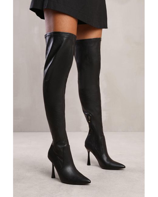 Where's That From Black Wheres 'Raya' Over The Knee High Heel Boot