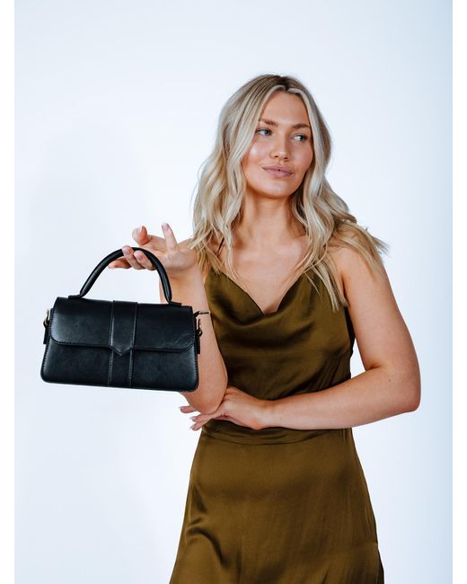 SVNX Blue Small Crossbody Hard Top Handle Bag