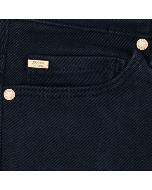 Armani Blue Long Stretch Fabric Pants 6y5j85-5n2fz Woman Cotton