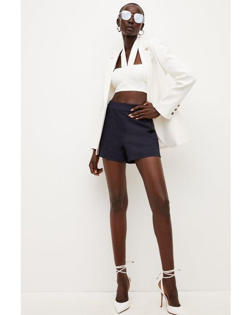 Karen Millen Blue Essential Techno Woven Short