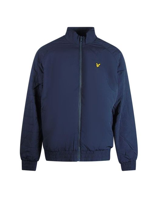Lyle & Scott Blue Quilted Sleeve Full Zip Jacket Nylon for men