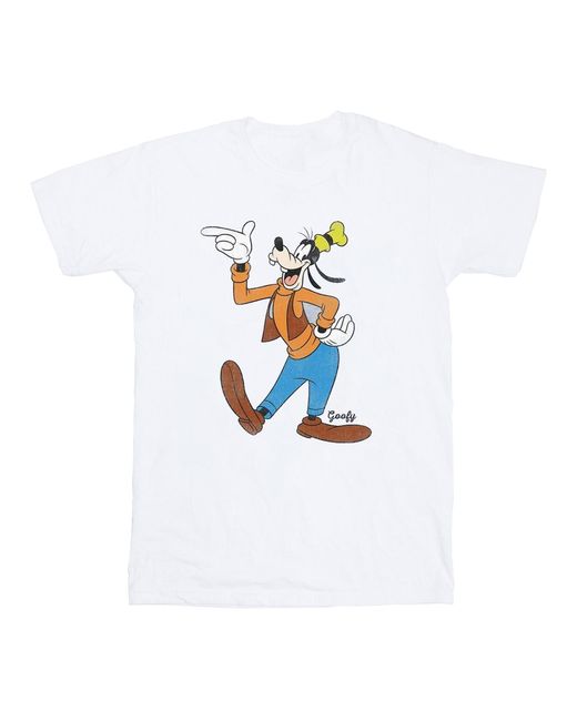 Disney White Classic Goofy T-Shirt Cotton for men