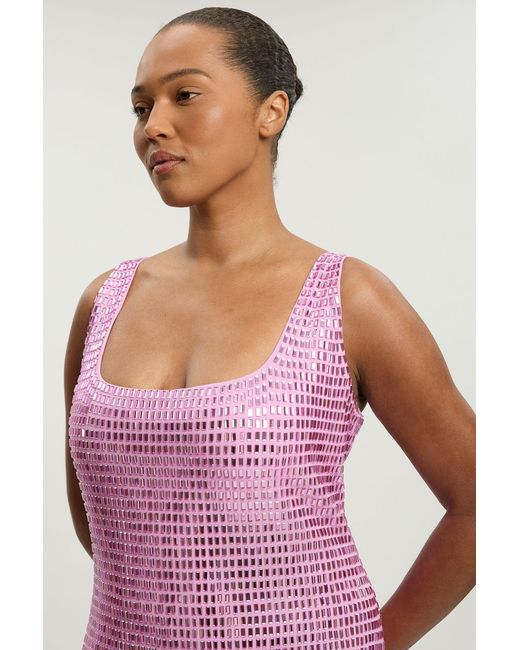 Karen Millen Pink Whitley Neill Plus Size Premium Crystal Embellished Midi Dress