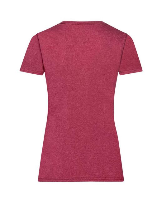 Fruit Of The Loom Pink Ladies/ Lady-Fit Valueweight Short Sleeve T-Shirt (Pack Of 5) (Vintage Heather)
