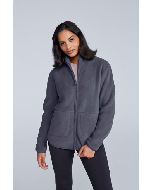 Mountain Warehouse Blue 'Freya' Borg Lined Fleece Sweater With Pockets Full Zip Coat