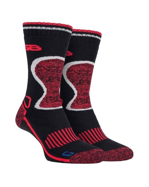 Storm Bloc Red 2 Pairs Heavy Duty Winter Warm Padded Thermal Wool Blend Socks For Hiking for men