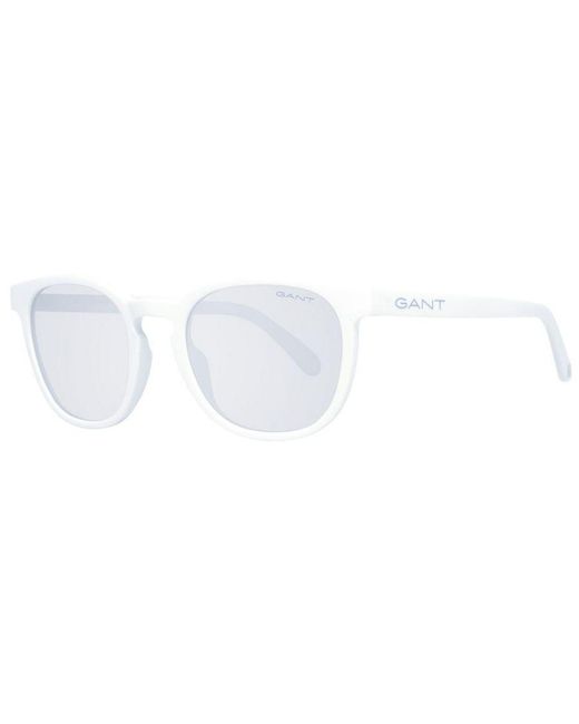 Gant White Round Sunglasses With Mirrored & Gradient Lenses for men
