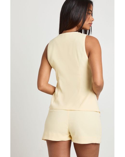 Boohoo Natural High Waisted Tailored Shorts