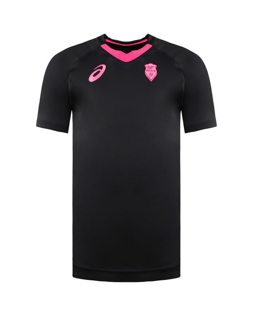 Asics Black Sf Stade Francais Rugby Shirt for men
