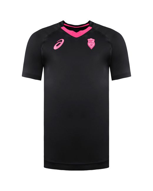 Asics Black Sf Stade Francais Rugby Shirt for men