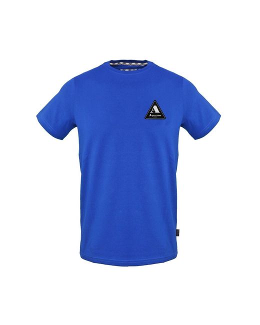 Aquascutum Blue Regular Fit Crew Neck Short Sleeve T-Shirt for men